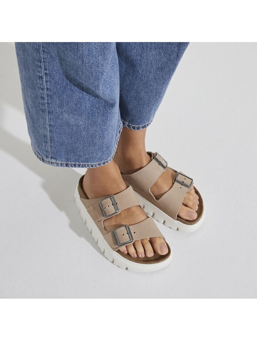 Birkenstock Papillio Arizona Chunky Suede Sandals - Size 38
